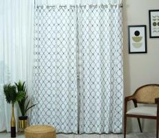 Buy Mesh Door 1 Piece Sheer Designer Curtain (Grey, 7 Feet) Online in India at Best Price