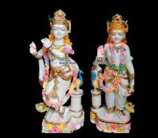 Order Custom Size Radha Krishna Marble Murti at Best Price