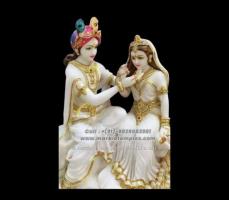 Order Custom Size Radha Krishna Marble Murti at Best Price