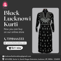 black lucknowi kurti