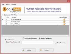 How do recover the password of PST files?