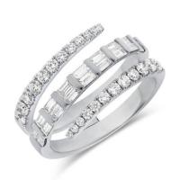 Luxe Triple Open Diamond Wrap Silver Ring