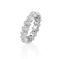 Platinum And Oval Cut Diamond Eternity Band Ring