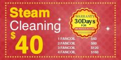 Aircon Steam Cleaning  $40