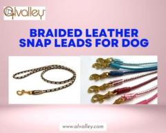 Premium Braided Leather Snap Leads for Dogs Durable and Stylish Leashes