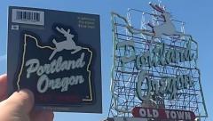 Portland Oregon White Stag Sign Sticker | Heart Sticker Company