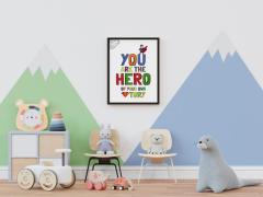 Personalized 'You Are the Hero of Your Own Story' Quote – Custom Wall Art for Motivation & Inspirati