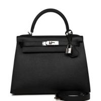 HERMES Kelly 28cm Sellier Bag Black