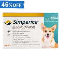 Buy Simparica Chewables for Dogs 22.1-44 lbs Online | Free Shipping