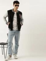 Best Classic Black and Grey Varsity Jacket for Men