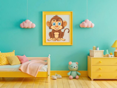 Adorable Cartoon Mouse Printable Poster - Cute Wall Art for Kids' Rooms