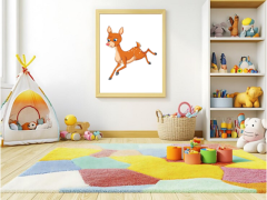 Adorable Cartoon Deer Poster for Kids – Cute Wall Art for Nurseries and Playrooms