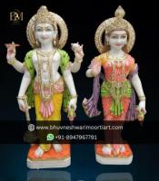 Get a high-quality Vishnu Laxmi ji marble statue from Bhuvneshwari Moorti Art.