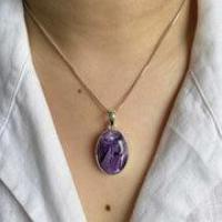 Nature’s Violet Symphony: Charoite and Wood Accent