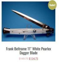 Find the 11” Frank Beltrame Italian Stiletto Switchblades that are handmade in Italy