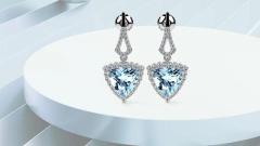 Unique Aquamarine Trillion Matched Pair Earrings