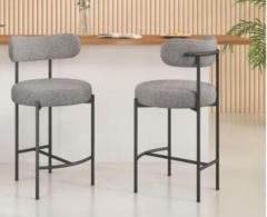 Contemporary Grey Boucle Elsa Low Bar Stools – Stylish & Chic