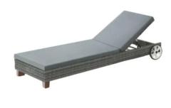 Gardeon Sun Lounge Wicker Lounger Outdoor Day Bed Grey