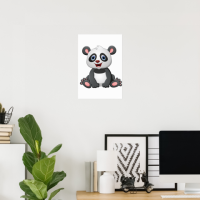 Adorable Panda Illustration Printable Poster – Cute Wall Art for Kids & Panda Lovers