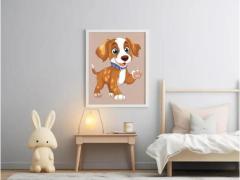 Printable Playful Puppy Illustration – Digital Art Decor for Pet Lovers, Kids' Rooms, and Gifts