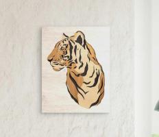 Roar of Elegance - Bengal Tiger Wooden Wall Art