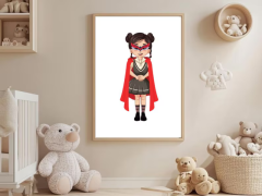 Superhero Girl Digital Poster – Printable Wall Art for Kids Room Décor