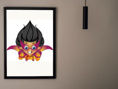 Superhero Kid Flying Digital Art - Unique Wall Decor for Kids' Rooms