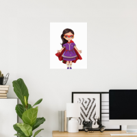 Unique Purple Heroine Girl Digital Art Poster – Perfect for Decor & Gifting