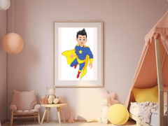 Digital Superhero Poster & Sticker – Vibrant Printable Wall Art for Fans & Collectors