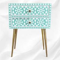 Bone Inlay Bedside Table – Crafted for Your Space