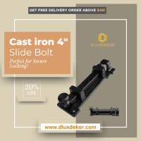 Rustic-Style High-Quality 4-Inch Cast Iron Slide Bolt – Perfect for Cabinets & Gates!