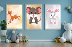 Animal Printable Poster & Sticker Bundle | Unique Digital Wall Art & Stickers