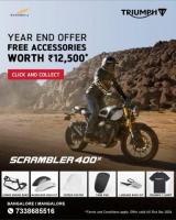 Scrambler 400 X Year-End Offer Get Free Accessories Worth ₹12,500!