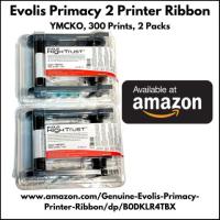 Evolis Primacy 2 Printer Ribbon - YMCKO, 300 Prints, 2 Packs