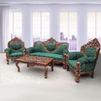 AARSUN SOFA SET IN NATURAL POLISH