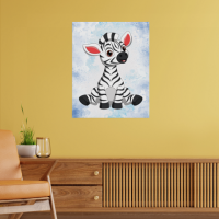 Playful Zebra Kid Room Decor | Adorable Safari Nursery Decor by Zazzle