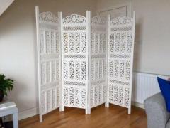 Aarsun Handcrafted White Duco Paint Partition