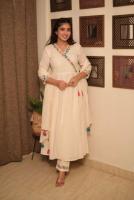 Off-White Dobby Cotton Anarkali Set #1480