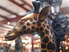 Pair XL Bronze Giraffe Statues Garden Casting Giraffes