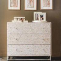 Exquisite Fez Mother of Pearl Inlay Chest of Drawers in Pale Pink