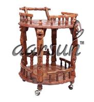 Aarsun Round Serving Cart with wheels