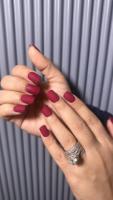  Elegant Maroon Matte Short Square Nails by Soni Cosmetics