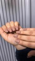 Brown Nude Short Square Nails – Sonic Cosmetics