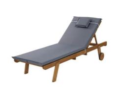 Gardeon Sun Lounge Wooden Lounger Outdoor Day Bed Wheels